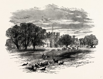 Front View from the Park, Knole House, UK, England, engraving 1870s, Britain