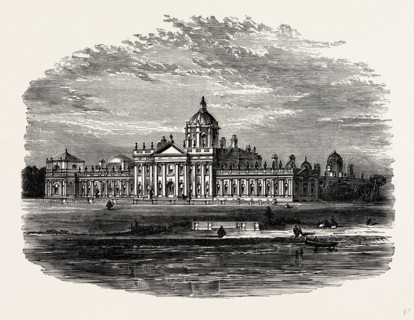 The South Front, Castle Howard, UK, England, engraving 1870s, Britain