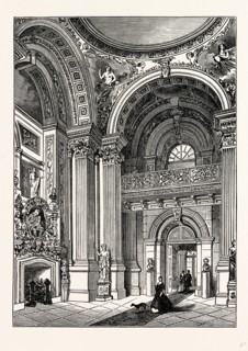 The Great Hall, Castle Howard, UK, England, engraving 1870s, Britain