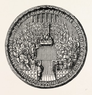 Great Seal Commonwealth, representing House Commons, London, England, engraving 19th century,