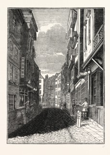 Butcher Row, Temple Bar, London, England, engraving 19th century, Britain, UK