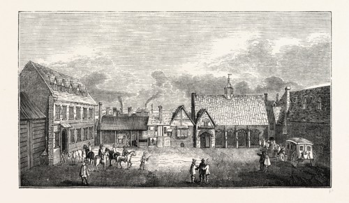 Arundel House between The Strand and the river Thames, London, England, engraving 19th century,