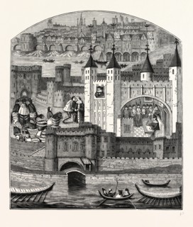 Tower Fifteenth Century, London, England, engraving 19th century, Britain, UK