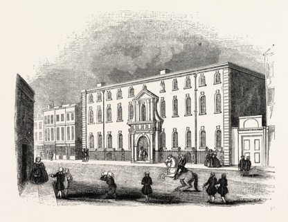 South-Sea House, London, England, engraving 19th century, Britain, UK