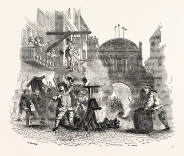 Temple Bar, London, England, engraving 19th century, Britain, UK