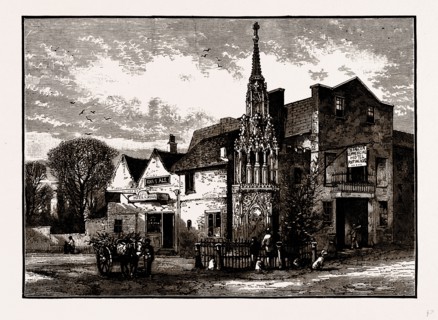 WALTHAM CROSS, UK, engraving 1881 - 1884