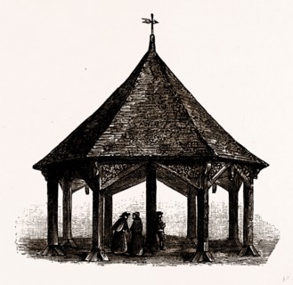 THE OLD MARKET HOUSE, ENFIELD, UK, engraving 1881 - 1884