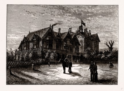 ROYAL FOREST HOTEL, CHINGFORD, UK, engraving 1881 - 1884