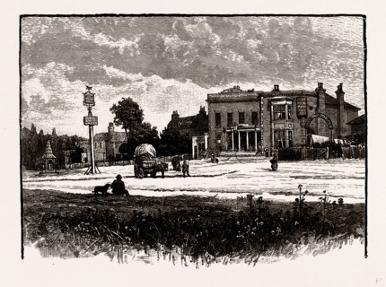THE " HORSE AND WELL," WOODFORD WELLS, UK, engraving 1881 - 1884