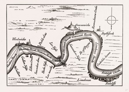 THE THAMES, FROM RATCLIFFE TO WOOLWICH IN 1588, UK