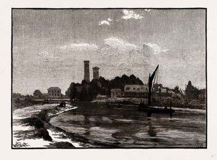 AT LEA BRIDGE, UK, engraving 1881 - 1884