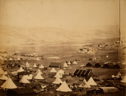 Cavalry camp, looking towards Kadikoi, Crimean War, 1853-1856, Roger Fenton historic war campaign