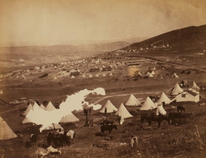 Military camp, Crimean War, 1853-1856, Roger Fenton historic war campaign photo