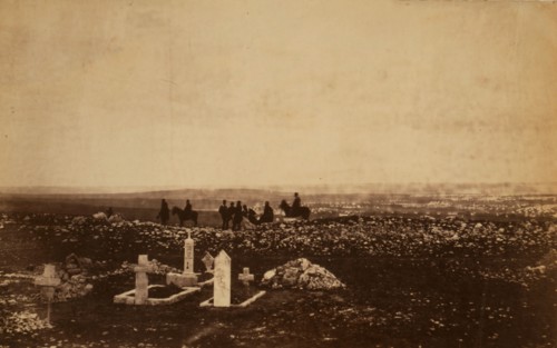 Cemetery on Cathcart's Hill - officers on the look-out, Crimean War, 1853-1856, Roger Fenton