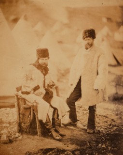Captain Brown, 4th Light Dragoons & servant, winter dress, Crimean War, 1853-1856, Roger Fenton