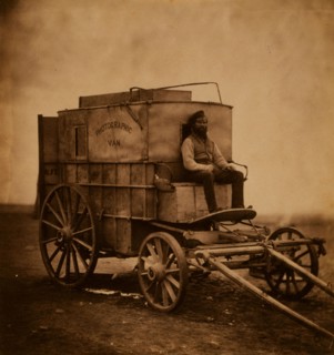 The artist's van, Crimean War, 1853-1856, Roger Fenton historic war campaign photo