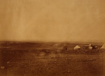 French left attack, Kamiesch in the distance - tents of Sir John Campbell in the foreground,