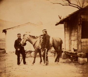 Captain Hume on the staff of Sir John Campbell & his brother, Crimean War, 1853-1856, Roger Fenton