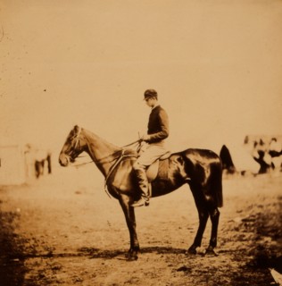 Captain Morgan, Rifle Corps, A.D.C. to General Bernard, on Coxcomb the winner of the Crimean races,