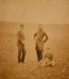 Major Daniels & officers, Crimean War, 1853-1856, Roger Fenton historic war campaign photo