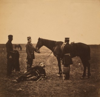 Colonel Airey & Major Hallewell, Crimean War, 1853-1856, Roger Fenton historic war campaign photo