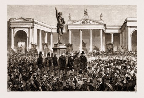 STATUE OF HENRY GRATTAN AT DUBLIN, IRELAND, 1876