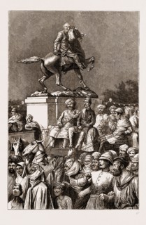 THE PRINCE OF WALES IN CALCUTTA, INDIA, 1876: THE CROWD BENEATH OUTRAM'S STATUE DURING THE