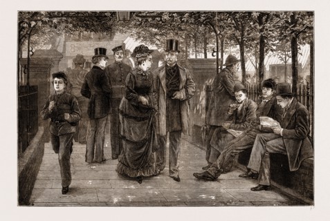 THE CHURCHYARD, ST. BOTOLPH'S, BISHOPSGATE, LONDON, UK, 1876
