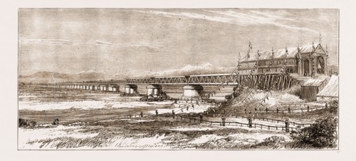 RAILWAY BRIDGE OVER THE CHENAB, PUNJAUB, INDIA: OPENED BY THE PRINCE OF WALES, 1876