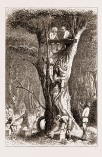 THE PRINCE OF WALES HUNTING IN THE TERAI: UP A TREE: WILD ELEPHANTS EXPECTED, 1876