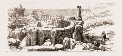 THE PRINCE OF WALES AT MALTA, 1876: 1. Remains of the Phoenician Temple, Hagiar Kim, near Creudi