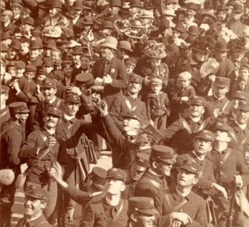 Soldiers at the Dewey Parade, New York, US. 1899, Vintage photography