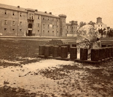 The Citadel and the Southern Military Academy, Charleston, S.C., the remains of the concrete wall