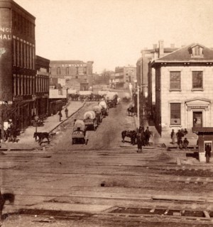 View in the city of Atlanta, Ga. Whitehall Street, USA, US, Vintage photography
