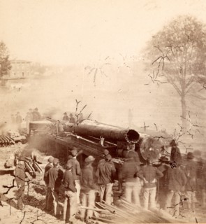 Sherman's men destroying railroad, USA, US, Vintage photography