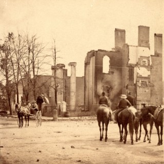 Bank of Chambersburg & Franklin House, Chambersburg, Franklin Co., Pa., destroyed by the rebels
