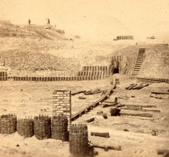 View of Fort Sumpter (i.e. Sumter). Interior, showing sallyport (entrance to the fort). Fort Sumter