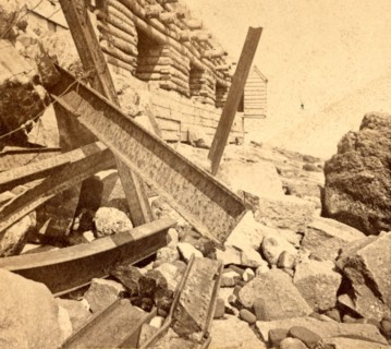 Fort Sumpter (i.e. Sumter), east face, Charleston Harbor, S.C., showing the palmetto works erected