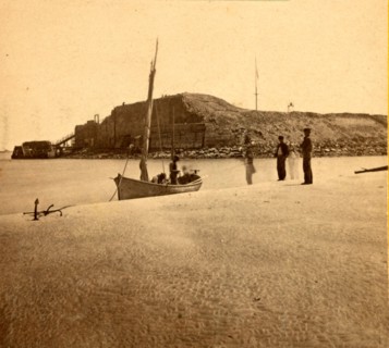 View of Fort Sumpter (i.e. Sumter), Charleston Harbor, S.C., taken from the sand bar. Fort Sumter