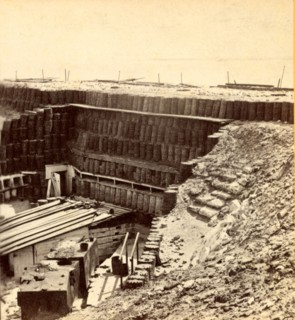 Interior of Fort Sumpter (i.e. Sumter), looking toward Morris Island. Fort Sumter is a Third System