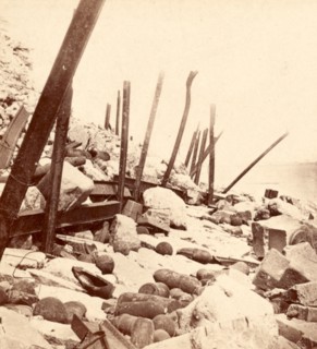 Fort Sumter after the bombardment. Fort Sumter is a Third System masonry sea fort located in