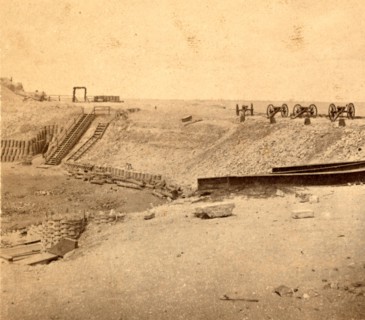 View from the parapet of Fort Sumpter (i.e. Sumter), S.C., with Charleston in the distance. Taken