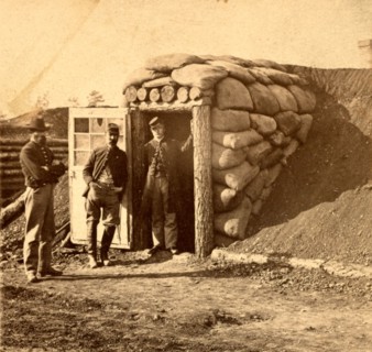 Bomb proof quarters at Ft. Burnham. The sides and top are 7 feet thick, contains two rooms,