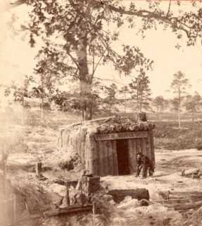 Bomb-proof restaurant on the Petersburg line, US, USA, America, Vintage photography