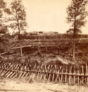 Rebel fortifications, north side of the city, Atlanta, Ga., US, USA, America, Vintage photography