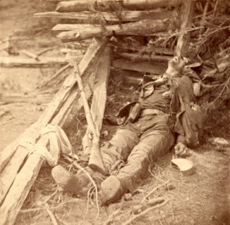 Confederate dead on the battlefield, US, USA, America, Vintage photography