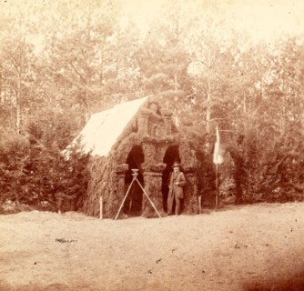 Winter quarters of the Engineer Corps., US, USA, America, Vintage photography