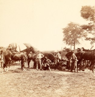 Army Blacksmith and Forge, Antietam, Sept., 1862, US, USA, America, Vintage photography