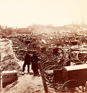 Artillery captured from the rebels, US, USA, America, Vintage photography