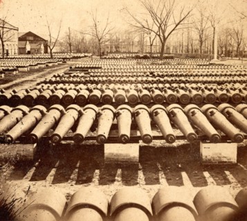 Arsenal grounds, Richmond, Va., showing ruins and shot and shell scattered around, US, USA,